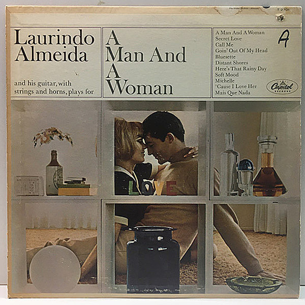 レコードメイン画像：美盤!! MONO 初版 虹ツヤ USオリジナル LAURINDO ALMEIDA A Man And A Woman ('67 Capitol) ローリンド・アルメイダ 男と女 モノラル 初回