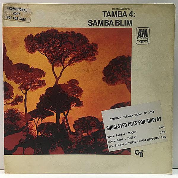 レコードメイン画像：白プロモ VANGELDER刻印 USオリジナル TAMBA 4 Samba Blim ('68 A&M SP-3013) 見開き・コーティング仕様 Promo Copy