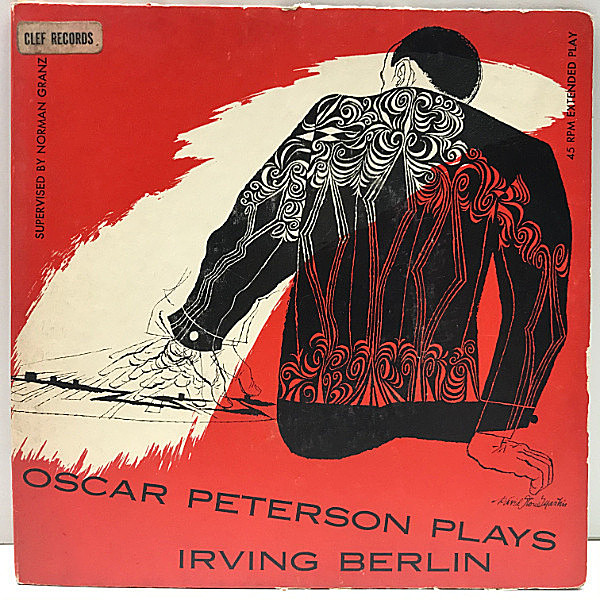 レコードメイン画像：美盤!! 4曲入り 7インチ USオリジナル OSCAR PETERSON Plays Irving Berlin (Clef EP 107) w./Ray Brown, Barney Kessell トリオ 名盤