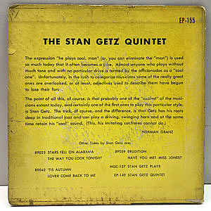 STAN GETZ / The Stan Getz Quintet (7) / Clef | WAXPEND RECORDS