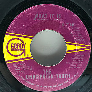 レコード画像：UNDISPUTED TRUTH / What It Is / California Soul