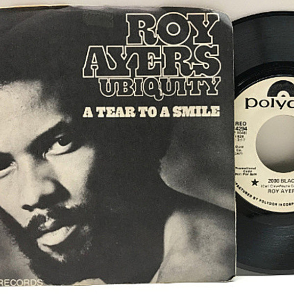 レコードメイン画像：稀少 P.S付き 7インチ 白プロモ USオリジナル ROY AYERS 2000 Black [A Tear To A Smile] White Promo 45RPM. ロイ・エアーズ EP