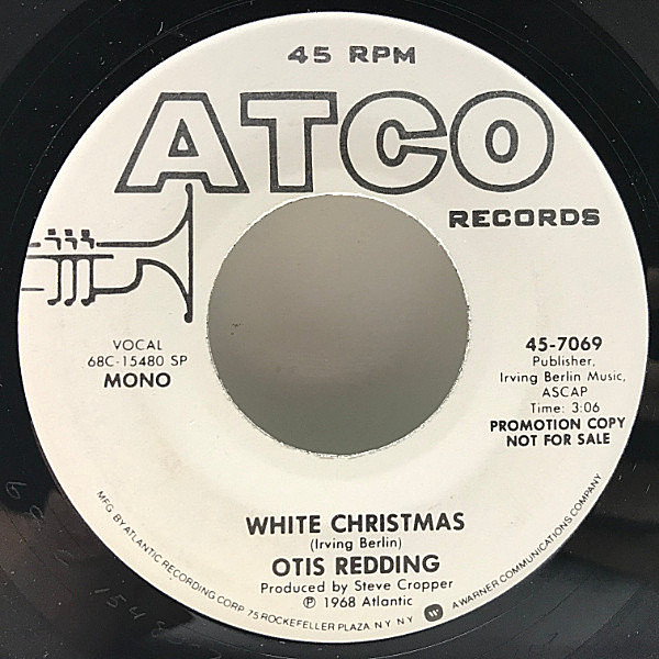 レコードメイン画像：白プロモ MONO 美盤!! OTIS REDDING White Christmas / Merry Christmas Baby オーティス・レディングが歌うサザン魂たっぷりのクリスマス