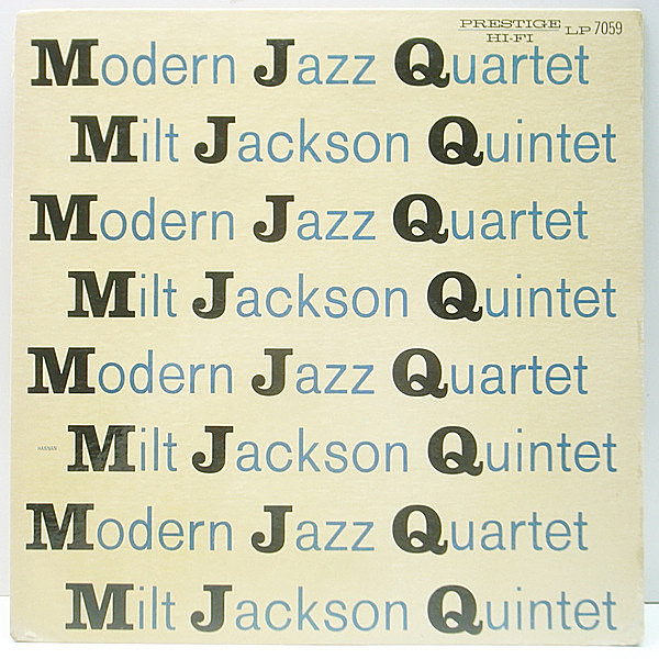 レコードメイン画像：レアな美盤!! NYC 深溝 RVG刻印 USオリジナル MODERN JAZZ QUARTET - MILT JACKSON QUINTET MJQ (Prestige 7059) 447West コーティング仕様