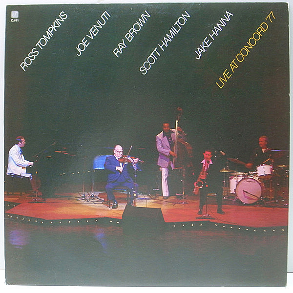 レコードメイン画像：美品 USオリジナル『Live At Concord '77』Scott Hamilton(ts) Joe Venuti(vio) Ross Tompkins(p) Ray Brown(b) Jake Hanna(ds