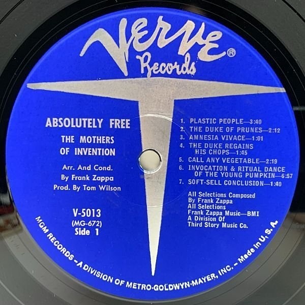 ポスターフレーム 【希少UKmono】Frank Zappa Absolutery Free LP