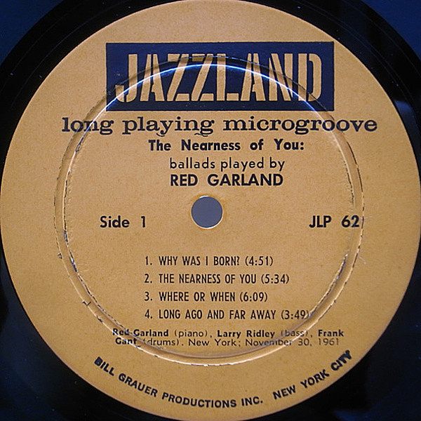 RED GARLAND / The Nearness Of You (LP) / Jazzland | WAXPEND