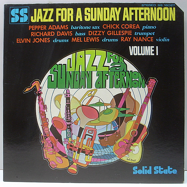レコードメイン画像：美盤!! BellSound刻印 '68 Solid State USオリジナル『Jazz For A Sunday Afternoon Volume 1』Pepper Adams, Chick Corea, Elvin Jones 他