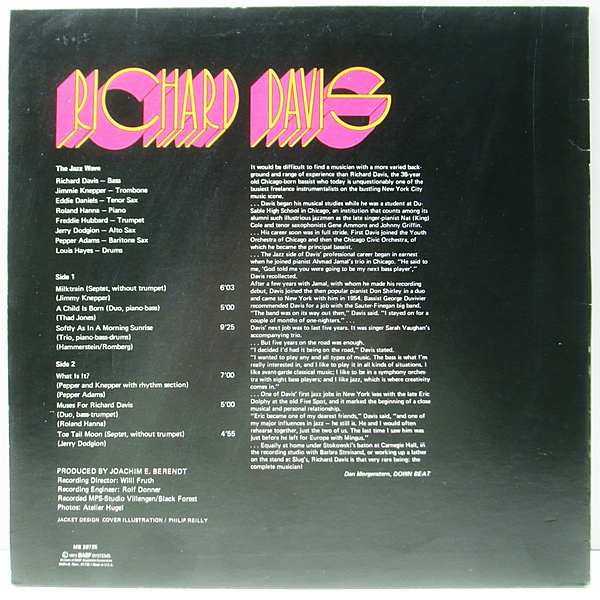 洋楽 Richard Davis--Epistrophy Jazz LP Muse Richard Davis--Epistrophy Jazz LP Muse