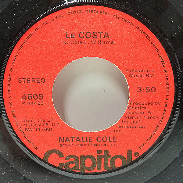 レコードメイン画像：美盤!! 7'' KENDUN刻印 USオリジナル NATALIE COLE La Costa / Our Love ('77 Capitol) ドラマティックなアーバン・メロウ 45RPM.