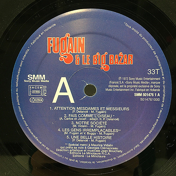 ★カナダオリジナル盤★MICHEL FUGAIN ET LE BIG BAZAR MICHEL FUGAIN / Fugain Et Le Big Bazar N°2 (LP) / CBS