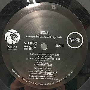 lexia / lexia レコードUS オリジナル Lexia / S.T.(LP) / MGM/Verve 1972 USオリジナル盤 VG+/EX