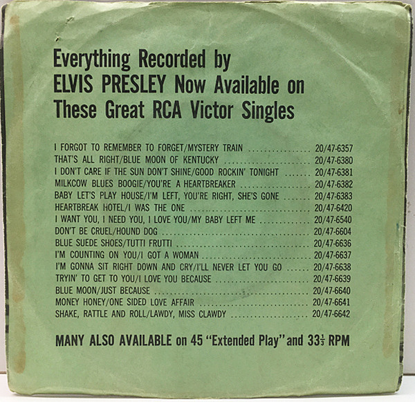 ELVIS PRESLEY / Love Me Tender / Anyway You Want Me (7