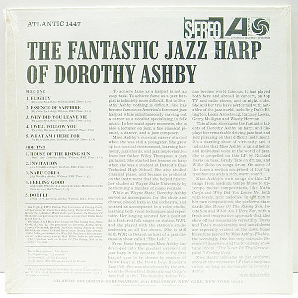 DOROTHY ASHBY / The Fantastic Jazz Harp Of (LP) / Atlantic 