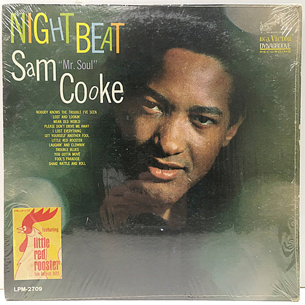 レコードメイン画像：激レア!! シュリンク美品 MONO 米 US 完全オリジナル 太字DYNAGROOVE付き SAM COOKE Night Beat (LPM-2709) Little Red Rooster, Sticker