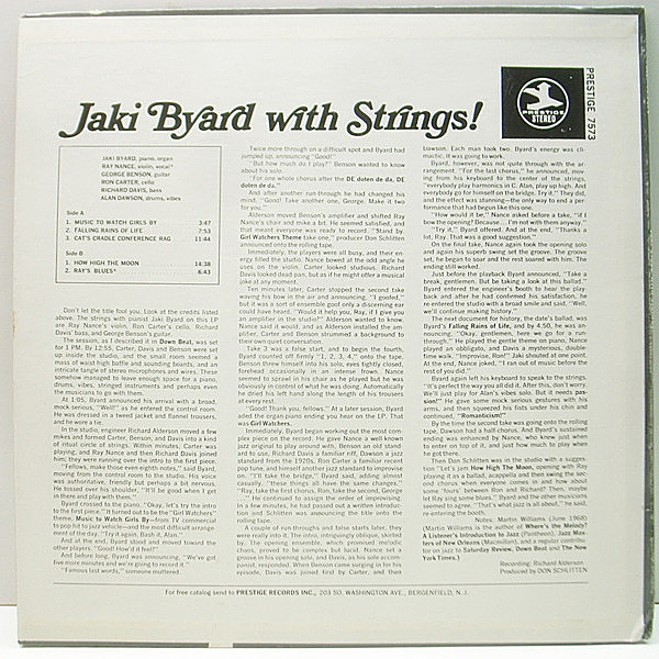 JAKI BYARD / Jaki Byard With Strings! (LP) / Prestige