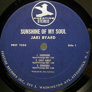 米LP Jaki Byard Sunshine Of My Soul PRST7550 PRESTIGE /00260 Jaki Byard – Sunshine Of My Soul – Vinyl (LP, Album, Stereo