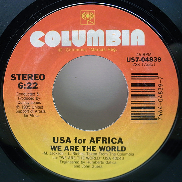 USA FOR AFRICA / We Are The World (7) / Columbia | WAXPEND RECORDS