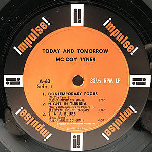 McCOY TYNER / Today And Tomorrow (LP) / Impulse | WAXPEND RECORDS