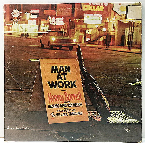 レコードメイン画像：MONO 米 '66年プレス KENNY BURRELL TRIO Man At Work ～ A Night At The Vanguard (Cadet 769) Richard Davis, Roy Haynesとの傑作ライヴ