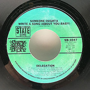 レコード画像：DELEGATION / Someone Oughta Write A Song (About You Baby) / Mr. Heartbreak