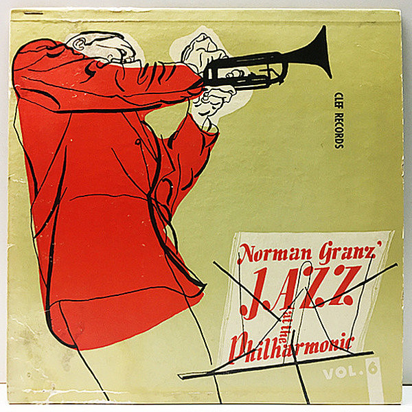 レコードメイン画像：【Charlie Parker ほか】10'' Flat『Norman Granz' Jazz At The Philharmonic Vol. 6』(Clef Vol. 6) JATPオールスターによる好セッション
