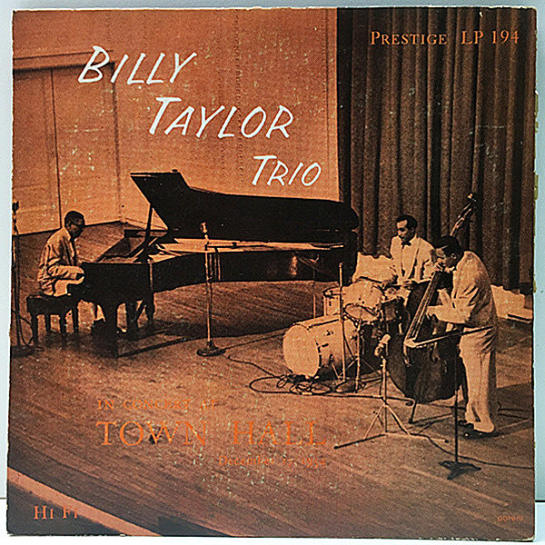 レコードメイン画像：10'' 原盤 Flat 手書きRVG 耳 MONO 深溝 USオリジナル BILLY TAYLOR TRIO In Concert At Town Hall (Prestige 194) Earl May, Percy Brice