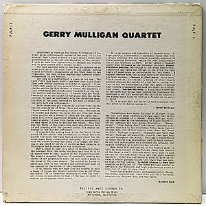 GERRY MULLIGAN / Gerry Mulligan Quartet (10) / Pacific Jazz