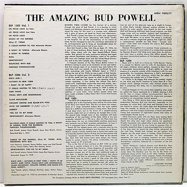 BUD POWELL / The Amazing Volume 2 (LP) / Blue Note | WAXPEND
