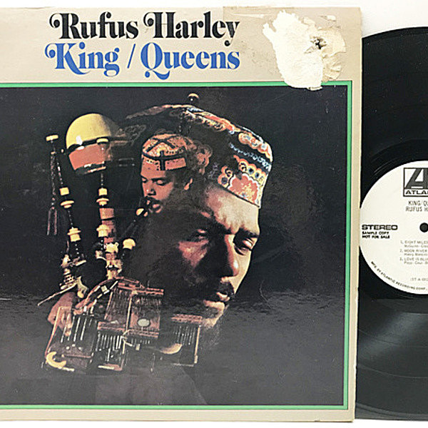 レコードメイン画像：白プロモ Aマト 良好盤!! USオリジナル RUFUS HARLEY King / Queens ('70 Atlantic 1539) 恋は水色 ほか Bagpipes Groove バグパイプ