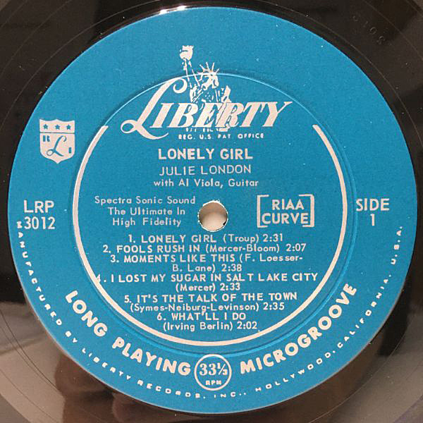JULIE LONDON / Lonely Girl (LP) / Liberty | WAXPEND RECORDS