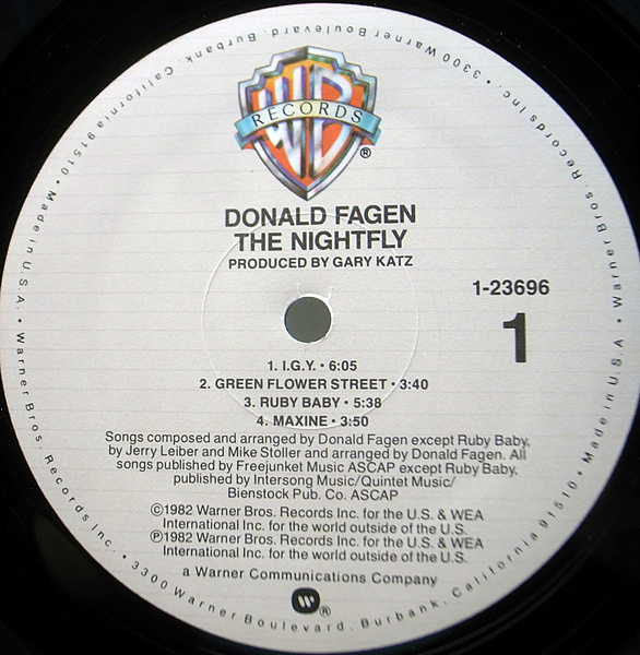 DONALD FAGEN / The Nightfly (LP) / Warner Bros. | WAXPEND RECORDS