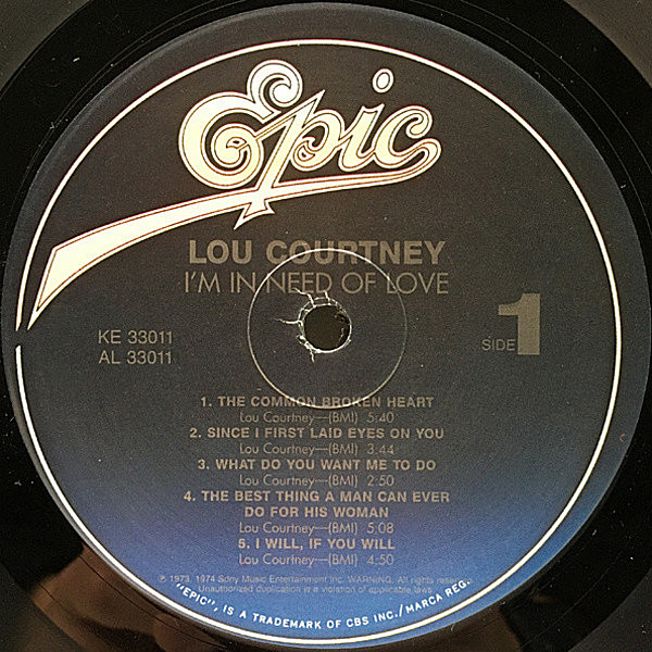 LOU COURTNEY / I'm In Need Of Love (LP) / Epic | WAXPEND RECORDS