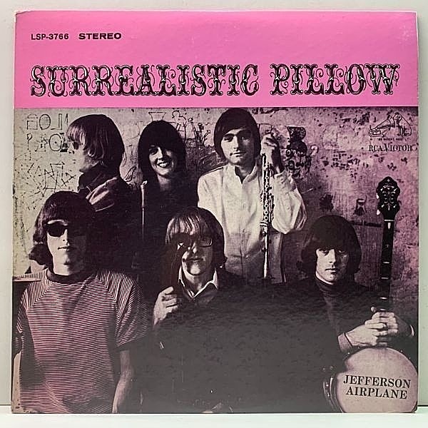 レコードメイン画像：レアな良好品!! 初回Re無し ニッパー犬 深溝 US 完全オリジナル JEFFERSON AIRPLANE Surrealistic Pillow グレイス・スリック Grace Slick