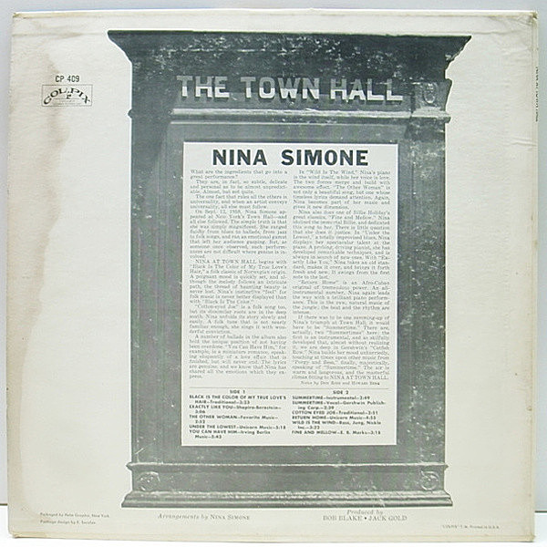 NINA SIMONE / Nina Simone At Town Hall (LP) / Colpix