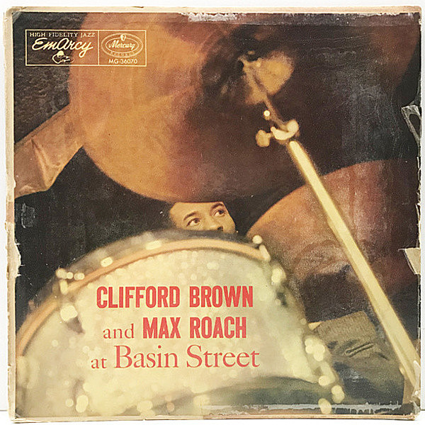 レコードメイン画像：初版 小ドラマー 深溝 MONO US 完全オリジナル CLIFFORD BROWN And MAX ROACH At Basin Street (EmArcy MG 36070) テナーはSonny Rollins