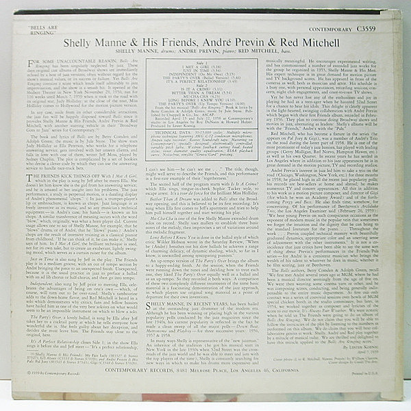 SHELLY MANNE / ANDRE PREVIN / RED MITCHELL / Bells Are
