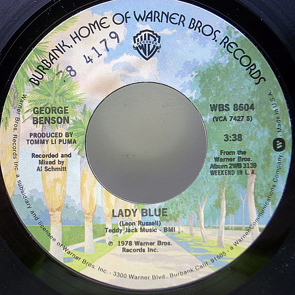 レコードメイン画像：【グッド・メロウ名曲】美盤 7インチ USオリジナル GEORGE BENSON Lady Blue / California P.M. ('78 Warner) ジョージ・ベンソン 45RPM.