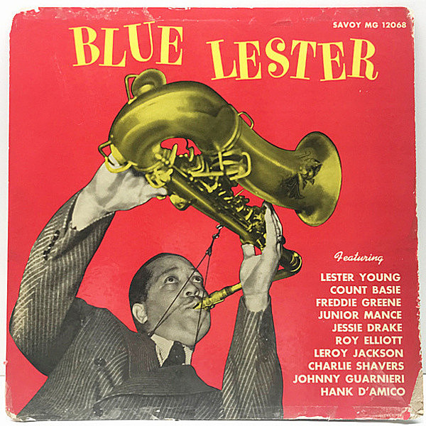 レコードメイン画像：良好盤!! MONO 手書きRVG, X20刻印 赤ラベル 深溝 USオリジナル LESTER YOUNG Blue Lester (Savoy MG 12068) 40年代の好セッションが収録