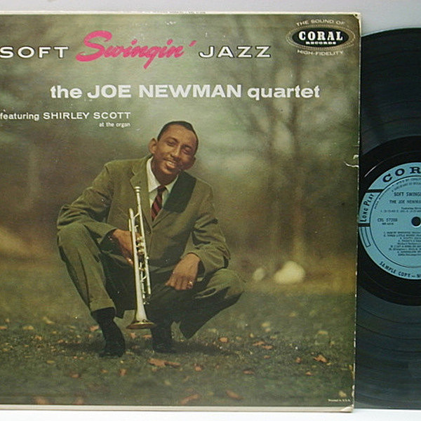 レコードメイン画像：良好!音も抜群! レア 水色プロモ FLAT 米オリジナル JOE NEWMAN Soft Swingin' Jazz ('58 Coral) w./Shirley Scott 深溝 MONO Promo Lp