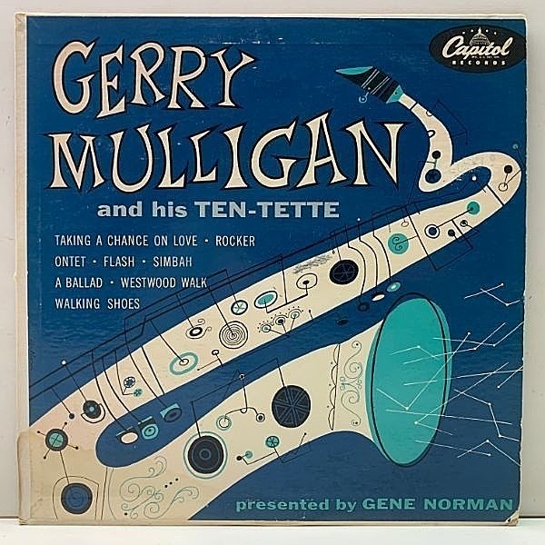 レコードメイン画像：原盤 10'' FLAT 初回リング・パープル GERRY MULLIGAN And His Ten-Tette ('53 Capitol H 439) Chet Baker, Bud Shank