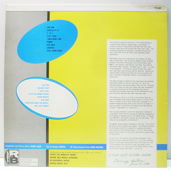 The Meters – Second Line Funk アナログレコード Second Line Funk – ELLA ONLINE
