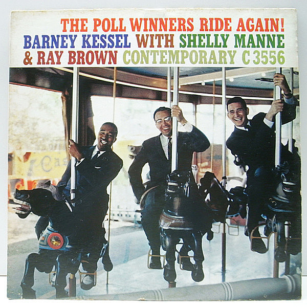 レコードメイン画像：美盤!! 初版 D1マト MONO 深溝 US 完全オリジナル The Poll Winners Ride Again! (Contemporary) BARNEY KESSEL, RAY BROWN, SHELLY MANNE