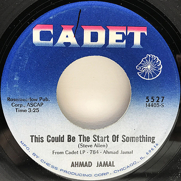レコードメイン画像：【エレガントにキメたトリオ・ジャズ】USオリジナル AHMAD JAMAL This Could Be The Start Of Something アルバムRhapsodyからのカット7''