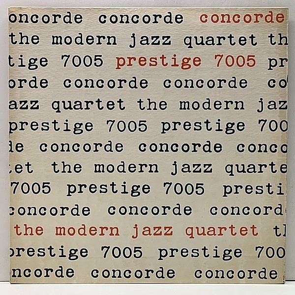 レコードメイン画像：FLAT, NYC MONO 深溝 手書きRVG 米オリジナル MODERN JAZZ QUARTET Concorde ('55 Prestige) w/ MILT JACKSON, JOHN LEWIS ほか