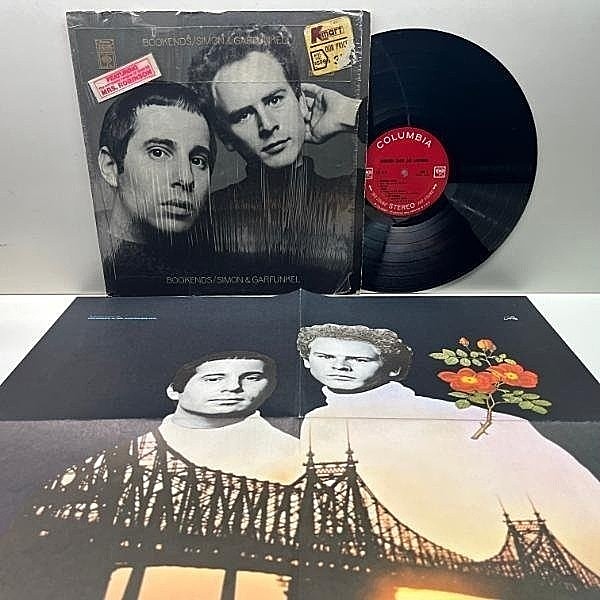 レコードメイン画像：極美盤!! Shrink+Sticker ポスター完品 2eye USオリジナル SIMON & GARFUNKEL Bookends ('68 Columbia) ブックエンド 米 初回プレス