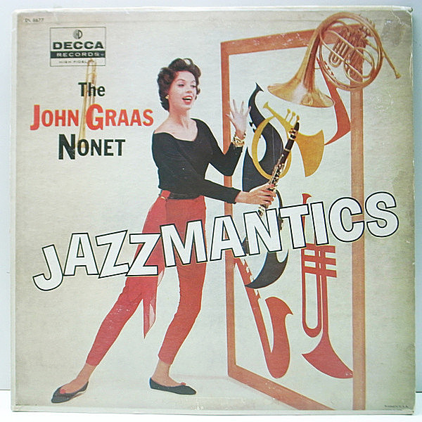レコードメイン画像：【アート・ペッパー関連の隠れた好盤】ほぼ美盤!! MONO 深溝 JOHN GRAAS Jazzmantics (Decca DL 8677) Art Pepper, Bob Cooper ほか