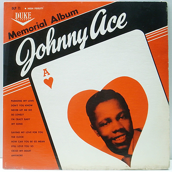 レコードメイン画像：US初期 STEREO LP JOHNNY ACE Memorial Album For ～ (Duke) '50s ブルース／R&Bシンガー、ジョニー・エース 唯一のアルバム LP