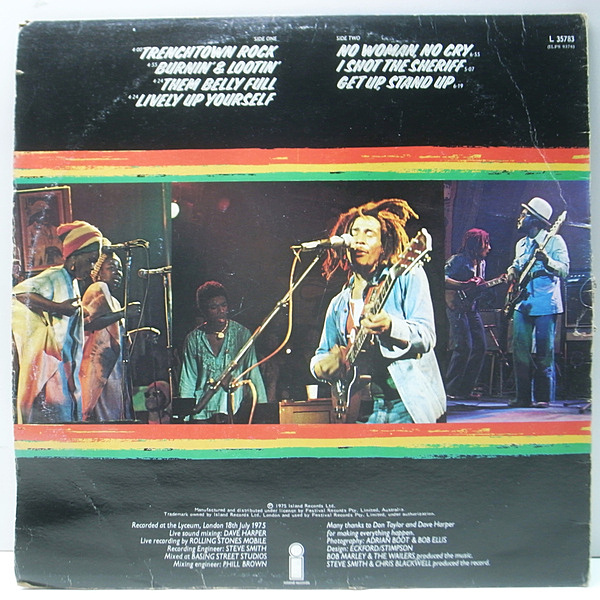 Bob Marley & The Wailers Live! UKオリジ セット BOB MARLEY / WAILERS / Live! At The Lyceum (LP) / Island