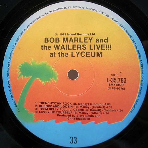 BOB MARLEY / WAILERS / Live! At The Lyceum (LP) / Island